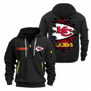 Kansas City Chiefs NFL Hoodie Half Zipper NFL24123024333, Gift For Fan Kansas City Chiefs - Black