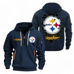 Pittsburgh Steelers NFL Hoodie Half Zipper NFL24123024334, Gift For Fan Pittsburgh Steelers - Navy