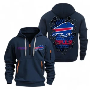 Buffalo Bills NFL Hoodie Half Zipper NFL24123024335, Gift For Fan Buffalo Bills - Navy