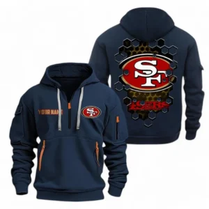 San Francisco 49ers NFL Hoodie Half Zipper NFL24123024336, Gift For Fan San Francisco 49ers - Navy