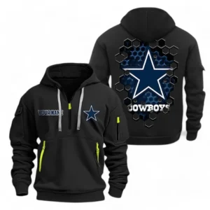 Dallas Cowboys NFL Hoodie Half Zipper NFL24123024337, Gift For Fan Dallas Cowboys - Black
