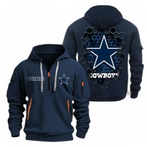 Dallas Cowboys NFL Hoodie Half Zipper NFL24123024337, Gift For Fan Dallas Cowboys - Navy