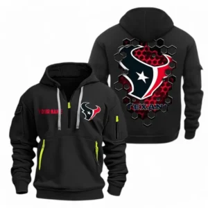 Houston Texans NFL Hoodie Half Zipper NFL24123024339, Gift For Fan Houston Texans - Black