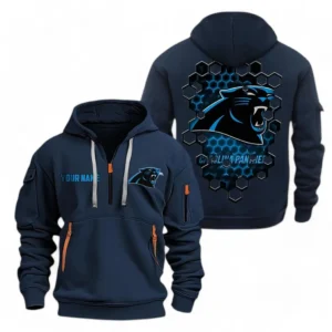 Carolina Panthers NFL Hoodie Half Zipper NFL24123024341, Gift For Fan Carolina Panthers - Navy