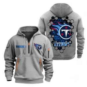 Tennessee Titans NFL Hoodie Half Zipper NFL24123024344, Gift For Fan Tennessee Titans - Gray
