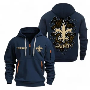 New Orleans Saints NFL Hoodie Half Zipper NFL24123024346, Gift For Fan New Orleans Saints - Navy