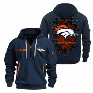 Denver Broncos NFL Hoodie Half Zipper NFL24123024347, Gift For Fan Denver Broncos - Navy