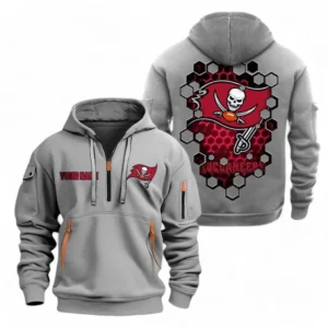 Tampa Bay Buccaneers NFL Hoodie Half Zipper NFL24123024349, Gift For Fan Tampa Bay Buccaneers - Gray