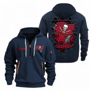 Tampa Bay Buccaneers NFL Hoodie Half Zipper NFL24123024349, Gift For Fan Tampa Bay Buccaneers - Navy
