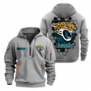 Jacksonville Jaguars NFL Hoodie Half Zipper NFL24123024351, Gift For Fan Jacksonville Jaguars - Gray