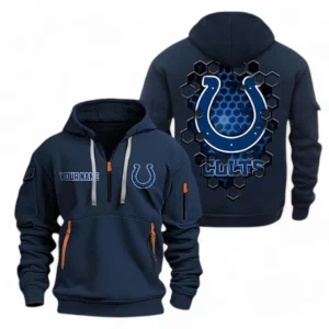 Indianapolis Colts NFL Hoodie Half Zipper NFL24123024356, Gift For Fan Indianapolis Colts - Navy