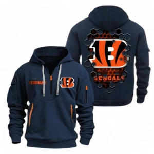 Cincinnati Bengals NFL Hoodie Half Zipper NFL24123024357, Gift For Fan Cincinnati Bengals - Navy