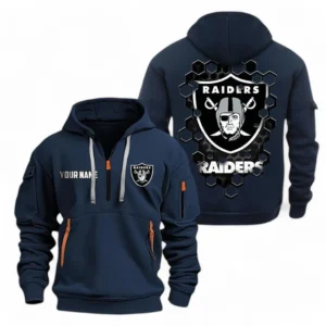Las Vegas Raiders NFL Hoodie Half Zipper NFL24123024360, Gift For Fan Las Vegas Raiders - Navy