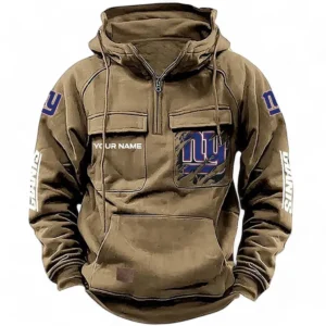 New York Giants NFL Tactical Quarter Zip Hoodie NFL28123124580, Gift For Fan New York Giants - Khaki
