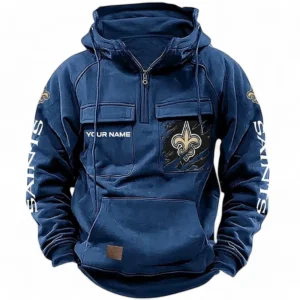 New Orleans Saints NFL Tactical Quarter Zip Hoodie NFL28123124581, Gift For Fan New Orleans Saints - Dark Blue