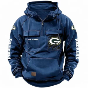 Green Bay Packers NFL Tactical Quarter Zip Hoodie NFL28123124582, Gift For Fan Green Bay Packers - Dark Blue
