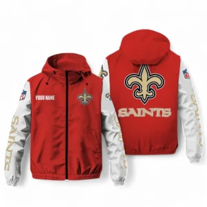 New Orleans Saints NFL Windbreaker Jacket NFL29122824340, Gift For Fan New Orleans Saints - Red