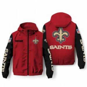New Orleans Saints NFL Windbreaker Jacket NFL29122824340, Gift For Fan New Orleans Saints - Red Black