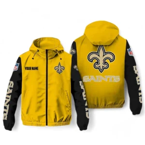 New Orleans Saints NFL Windbreaker Jacket NFL29122824340, Gift For Fan New Orleans Saints - Yellow