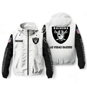 Las Vegas Raiders NFL Windbreaker Jacket NFL29122824341, Gift For Fan Las Vegas Raiders - White