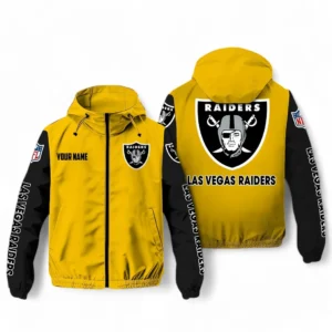 Las Vegas Raiders NFL Windbreaker Jacket NFL29122824341, Gift For Fan Las Vegas Raiders - Yellow
