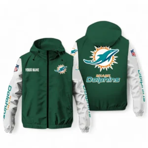 Miami Dolphins NFL Windbreaker Jacket NFL29122824343, Gift For Fan Miami Dolphins - Green