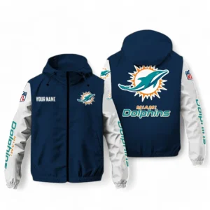 Miami Dolphins NFL Windbreaker Jacket NFL29122824343, Gift For Fan Miami Dolphins - Navy