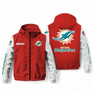 Miami Dolphins NFL Windbreaker Jacket NFL29122824343, Gift For Fan Miami Dolphins - Red
