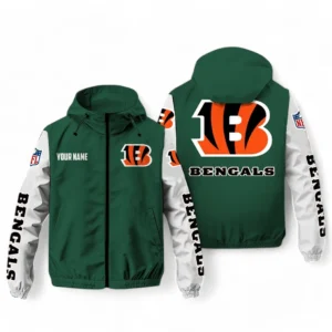 Cincinnati Bengals NFL Windbreaker Jacket NFL29122824344, Gift For Fan Cincinnati Bengals - Green