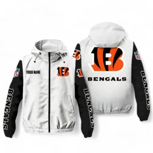 Cincinnati Bengals NFL Windbreaker Jacket NFL29122824344, Gift For Fan Cincinnati Bengals - White