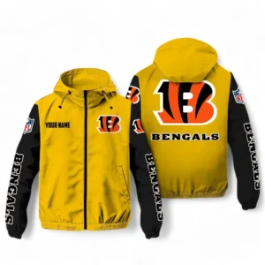 Cincinnati Bengals NFL Windbreaker Jacket NFL29122824344, Gift For Fan Cincinnati Bengals - Yellow
