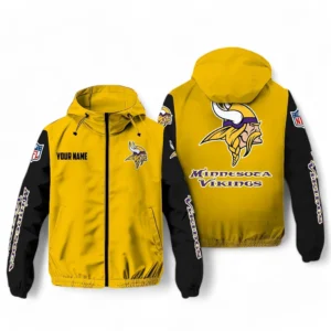 Minnesota Vikings NFL Windbreaker Jacket NFL29122824345, Gift For Fan Minnesota Vikings - Yellow