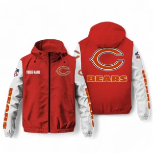 Chicago Bears NFL Windbreaker Jacket NFL29122824350, Gift For Fan Chicago Bears - Red