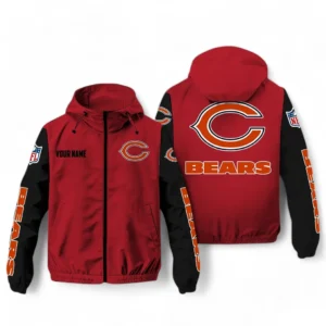 Chicago Bears NFL Windbreaker Jacket NFL29122824350, Gift For Fan Chicago Bears - Red Black