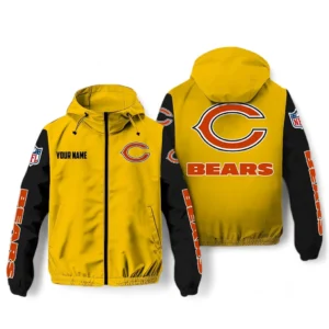 Chicago Bears NFL Windbreaker Jacket NFL29122824350, Gift For Fan Chicago Bears - Yellow