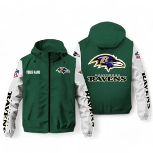 Baltimore Ravens NFL Windbreaker Jacket NFL29122824352, Gift For Fan Baltimore Ravens - Green