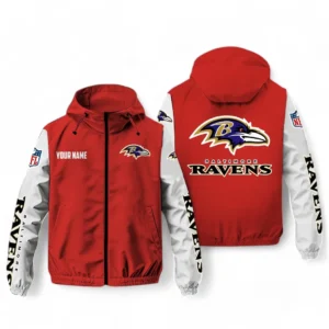 Baltimore Ravens NFL Windbreaker Jacket NFL29122824352, Gift For Fan Baltimore Ravens - Red