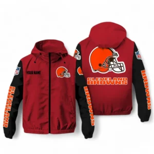 Cleveland Browns NFL Windbreaker Jacket NFL29122824354, Gift For Fan Cleveland Browns - Red Black