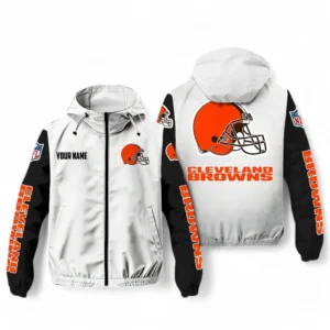 Cleveland Browns NFL Windbreaker Jacket NFL29122824354, Gift For Fan Cleveland Browns - White