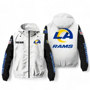 Los Angeles Rams NFL Windbreaker Jacket NFL29122824356, Gift For Fan Los Angeles Rams - White
