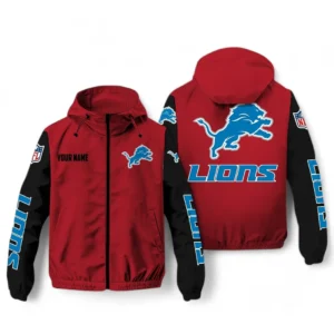 Detroit Lions NFL Windbreaker Jacket NFL29122824357, Gift For Fan Detroit Lions - Red Black