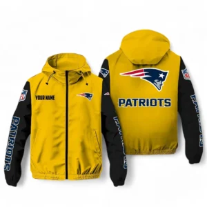 New England Patriots NFL Windbreaker Jacket NFL29122824360, Gift For Fan New England Patriots - Yellow