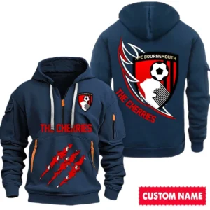Bournemouth EPL Hoodie Half Zipper SPO0120003, Gift For Fan Bournemouth - Navy