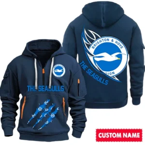 Brighton EPL Hoodie Half Zipper SPO0120005, Gift For Fan Brighton - Navy