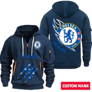 Chelsea EPL Hoodie Half Zipper SPO0120006, Gift For Fan Chelsea - Navy