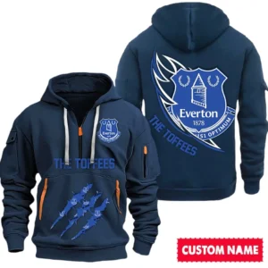 Everton EPL Hoodie Half Zipper SPO0120008, Gift For Fan Everton - Navy