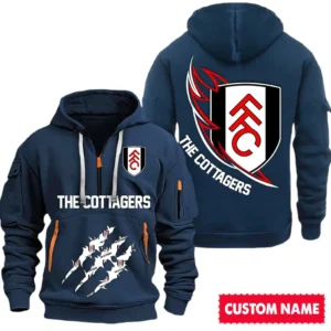 Fulham EPL Hoodie Half Zipper SPO0120009, Gift For Fan Fulham - Navy