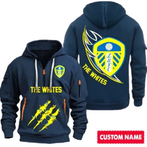 Leeds United EPL Hoodie Half Zipper SPO0120010, Gift For Fan Leeds United - Navy