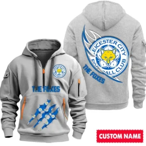 Leicester City EPL Hoodie Half Zipper SPO0120011, Gift For Fan Leicester City - Gray
