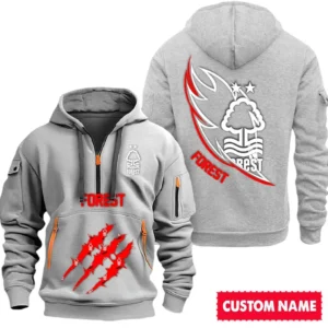 Nottingham Forest EPL Hoodie Half Zipper SPO0120016, Gift For Fan Nottingham Forest - Gray